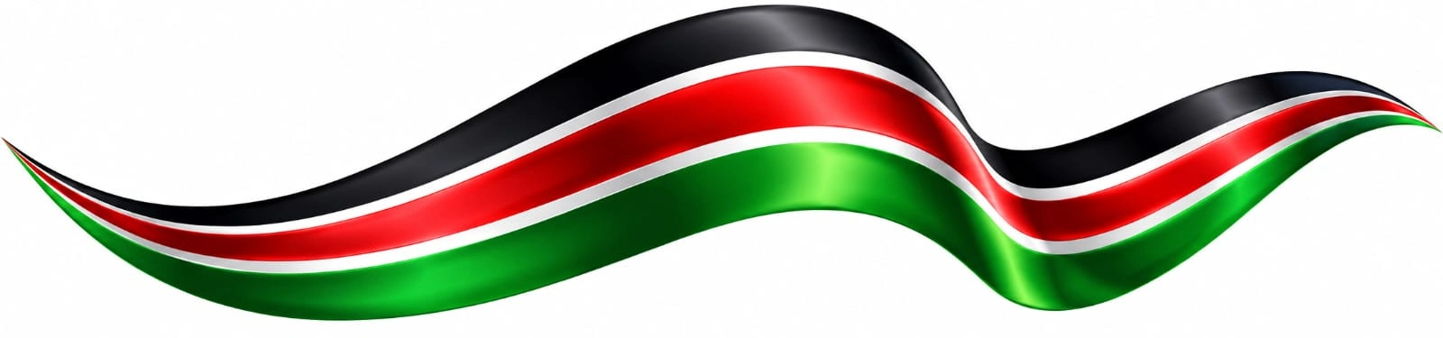 Kenyan flag colours flowing in a wave
